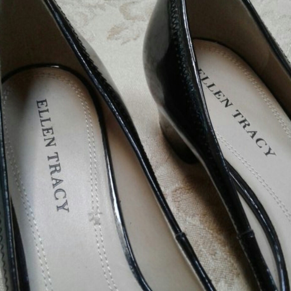 Ellen Tracy Black Patent Toeless Leather Dress… - Picture 8 of 9